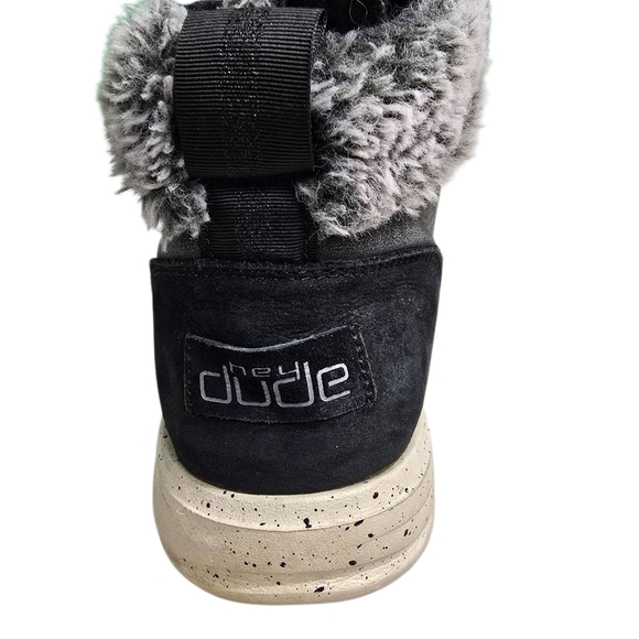 Hey Dude Charcoal Fur-Lined Winter Boots Size 10 - Picture 9 of 10